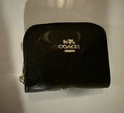 Coach Women   s Black Leather Logo 3-piece Accessory Set W  Gold Chain