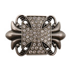 New Men Women Silver Antique Metal Belt Buckle Fleur De Lis Cross Western Style
