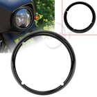 Gloss Black 7  Headlight Trim Ring Fit For Harley Touring Road King Street Glide