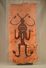 Original Vintage Asian Formosa Native Aboriginal Primitive Bark Brush Painting