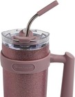 Juno Stainless Steel Tumbler With 2-in-1 Lid 40 Ounces  Rose Whisper Glitter 