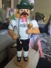 Vintage German Smoker Incense Wooden Man Figurine Pipe R  uchermann