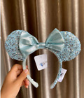 Us Disney Parks Minnie Mouse Frozen Arendelle Aqua Sequin Ears Headband