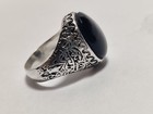Vintage Black Onyx Men s Ring 925 Sterling Silver Antique Filigree Handmade