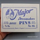 Vintage Major 1 2lb No 16 Dressmakers Brass Pins Rust Proof Nickel Plated Sewing