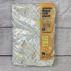 Carters Vintage Nos Fitted Crib Sheet Cotton Knit Baby Animals Print Prop Usa