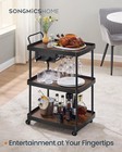 Bar Cart  Home Bar Serving Cart With 3-tier Shelf  Flexible Wine Bottle Rack    