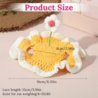2-pcs Cat Hats Cute Crochet Flower Yellow Pink Adjustable Chin Strap Pet Costume