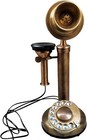 Antique Western Electric Telephone Brass Candlestick Rotary Dial Phone Replica