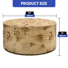 Natural Burl Wood Round Coffee Table Side Table W  Solid Modern For Living Room
