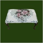 Vintage antique Clawfoot Victorian Floral Needlepoint Foot Stool Bench Ottoman