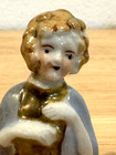Antique Japan Porcelain 1920s Style Woman Pin Cushion Hand Paint 2 5  Half Doll