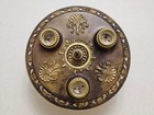 Vtg Art Deco Nouveau Mixed Brass 3-light Flush Mount Fixture Restored Rewired