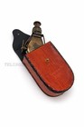 Vintage Brass Monocular Telescope With Leather Case