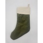 Pottery Barn Personalized Christmas Stocking Olive Green Velvet Embroider Ellie