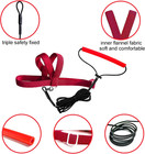 Adjustable Bird Harness Elastic With 80-inch Leash  Burgundy Red