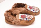 Vintage Cree Indian Floral Beaded Moccasins Native American 11 