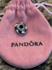 Authentic Pandora S925 Ale Ss Murano Black And White Swirl Charm
