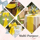 12 Pcs Bright Yellow Satin Table Runner 12x108 Inch For Wedding Party Banquet