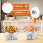 2 4 6 8 10 Pcs Chafing Dish Buffet Set Round W  Glass Lid   Lid Holder For Party