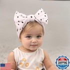 Kenjudess Stretchy Baby Girls Nylon Bows Headbands Polka Dot Turban Hair Bows