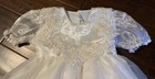 Vintage Girls White Party Dress Lace Sheer Petticoat Full Size 4 Toddler Cottage