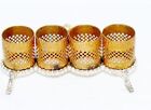 Vintage Gold Ormolu Filigree 4 Lipstick Tube Holder Cupid Playing Guitar