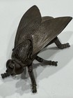 Vtg Scarab Beetle   Fly Match Holder Safe Trinket Box Ashtray Antique Cast Iron