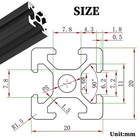 2020 2040 T Slot V Slot Aluminum Extrusion Profile Linear Rail 400mm - 2000mm