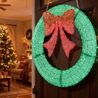 36 48in Christmas Wreath Pre-lit Led Lighted Holiday Door Decoratio W bow remote