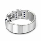4ct Princess Lab Created Sapphire Men Wedding Band Ring 14k White Gold Finish