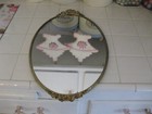 Vintage Matson Ormolu Gold Tone Vanity Mirror Dresser Perfume Tray With Roses