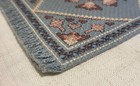 Dollhouse Miniature Vintage Hand Cross Stitched Rug Blue 