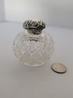Antique Victorian Cut Glass Perfume Bottle Sterling Silver Cap English Hallmarks