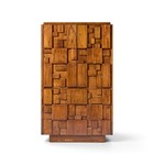Lane Staccato Brutalist Mid Century Walnut Armoire Dresser