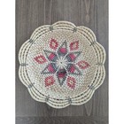 Vintage Woven Wall Basket Floral Scalloped Boho Folk Art Decor