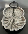 Vintage F b  Rogers Silver Co 2 Tier Silverplate Tidbit Serving Tray Dessert Sta