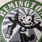 Vintage Remington Firearms Porcelain Sign - Felix The Cat Dealer Gun Shop