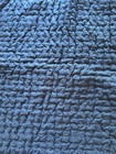 Pottery Barn Pick-stitch Handcrafted Cotton linen Quilted Standard Sham Midnight
