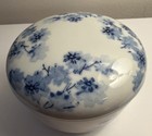 Japanese Porcelain Cover Dish Imari Blue   White Trinket Box Jewelry 4   