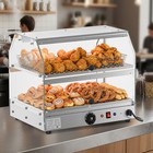 2-tiers Electric 300w Food Warmer Display Case Commercial Food Pizza Showcase