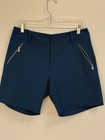New Tail  Women Golf Shorts Size 8 Blue Stretch Performance Zipper Pocket Casual
