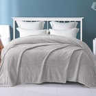 Light Grey Fleece King Size Blanket For Bed 90x104 Inches Soft Cozy Jacquard    