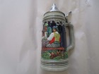 Vintage German Beer Stein  Lidded  1803 On Tree  10-3 4    1950 s
