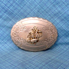 Calf Roping Cowboy Belt Buckle Floral Scroll Rodeo Trophy Vtg 70s Chamber shy597