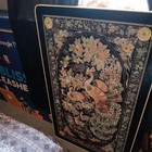 Vintage Korean Chinoiserie Mother Of Pearl Inlay  Peacock Low Folding Tea Table 