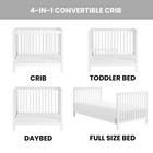 Essentials Island Mini 4-in-1 Convertible Baby Crib With Round Spindles  White