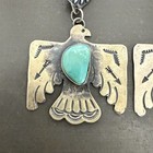  rare  Vincent J Platero Thunderbird Turquoise Earrings Sterling Native Navajo