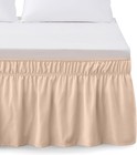 Three Fabric Sides Wrap Around Elastic Style Solid Bed Skirt  Easy On easy Of   