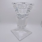 Vintage Large Lead Crystal 7 3 4    T Pedestal Base Taper Candle Stick Holder